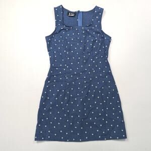 Vintage I.N. San Francisco Mini Dress Women's Size XS 90s Blue Daisy Teen